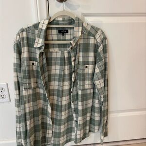 PacSun Green and Cream Plaid Button Down Shirt